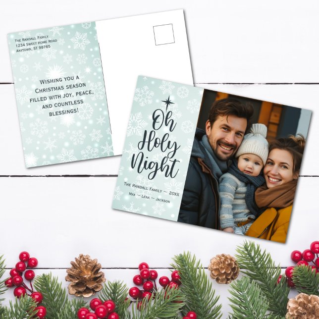 Oh Holy Night Custom Religious Photo Christmas Holiday Postcard (Oh Holy Night Custom Religious Photo Christmas Postcard)