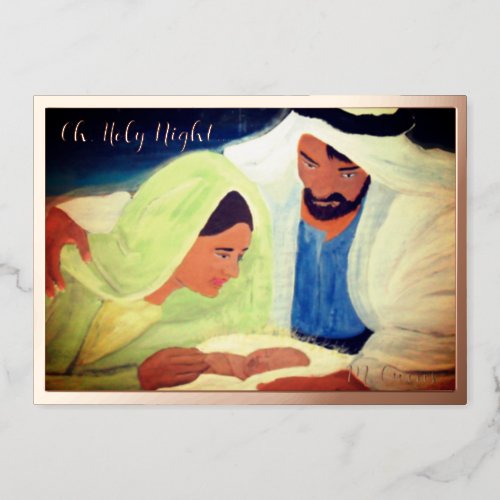 Oh Holy Night  Foil Holiday Card
