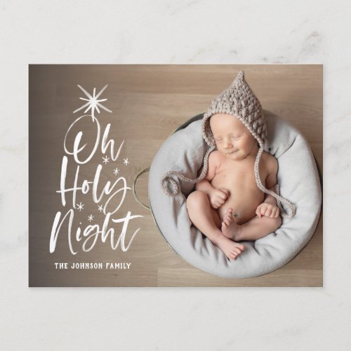 Oh Holy Night  Holiday Birth Announcement Photo