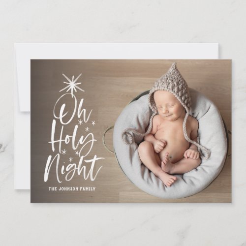 Oh Holy Night  Holiday Birth Announcement Photo