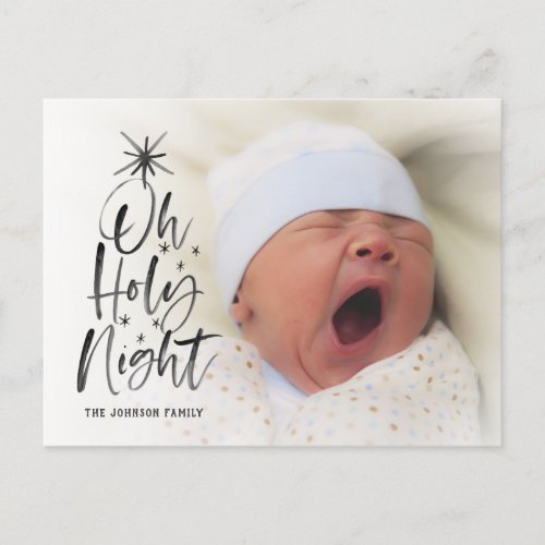 Oh Holy Night  Holiday Birth Announcement Photo