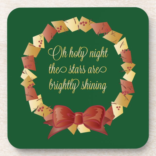 Oh Holy Night Lyrics Design Coaster (Front)