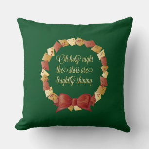 Oh Holy Night Lyrics Design Throw Pillow