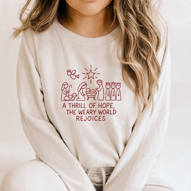 Oh Holy Night Nativity a Thrill of Hope Christmas Sweatshirt (Creator Uploaded)