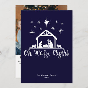 Oh Holy Night Nativity Family Photo Christmas Holiday Card