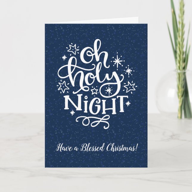 Oh Holy Night Personalized Christmas Card (Front)
