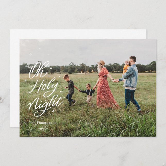 Oh Holy Night Religious Christmas Card (Front/Back)