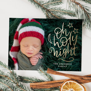 Oh Holy Night Religious Christmas Photo Holiday Card