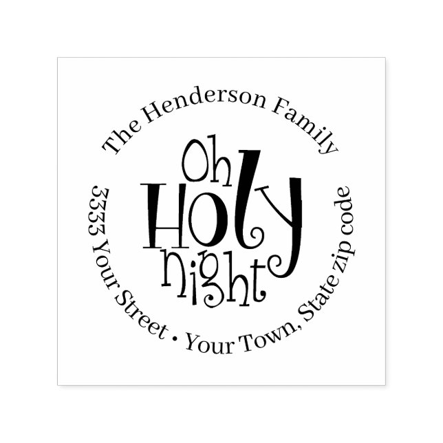 Oh Holy Night Return Address Self-inking Stamp (Design)