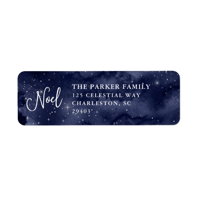Oh Holy Night | Stars at Christmas Dark Blue Noel Label (Front)