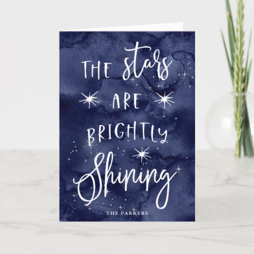Oh Holy Night  Stars at Christmas Holiday Card