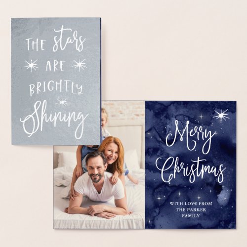Oh Holy Night  Stars at Christmas with Photo Foil Card