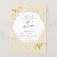 Oh Honey Bee Cream Gold Custom Wedding
