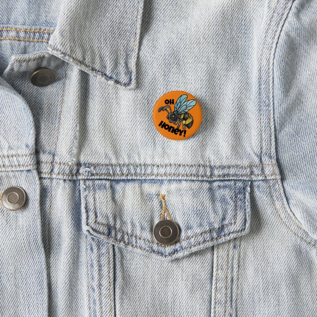 Oh Honey! Cute Bee Button (In Situ)