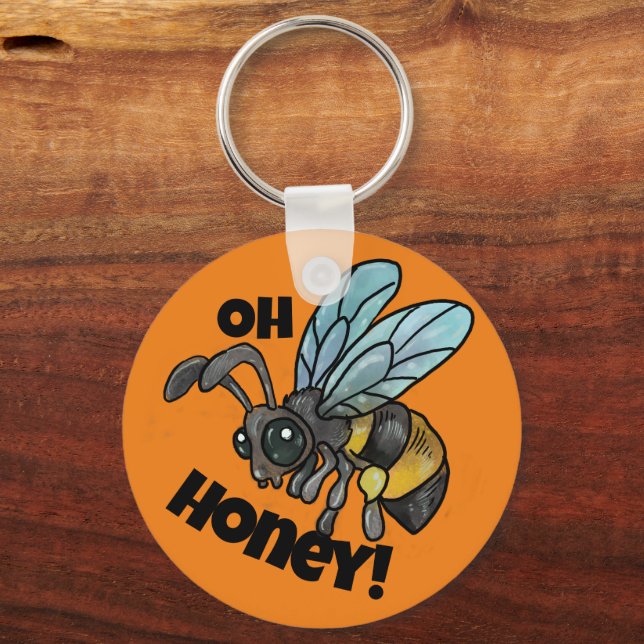 Oh Honey! Cute Bee Keychain (Front)
