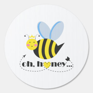 Oh Honey Valentines queen Bee character with tiara Sign