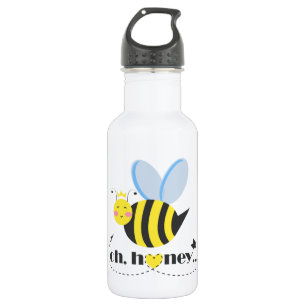 Oh Honey Valentines queen Bee character with tiara Stainless Steel Water Bottle