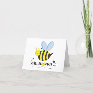 Oh Honey Valentines queen Bee character with tiara Thank You Card