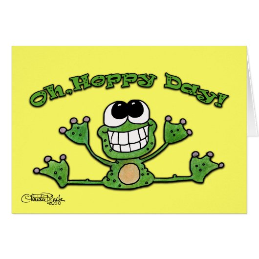 Oh, Hoppy Day- Frog Cards (Front Horizontal)