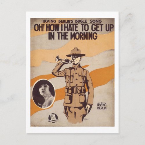 Oh How I Hate To Get Up In The Morning Songbook C Postcard