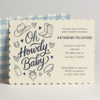 Oh Howdy Cowboy Baby Shower Invitation Western