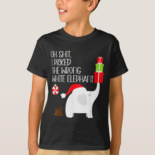 Oh I Cked The Wrong White Elephant Ugly Christmas  T-Shirt (Front)