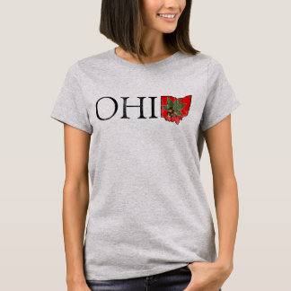OH IO Typographic Ohio Vintage Red Buckeye Nut T-Shirt