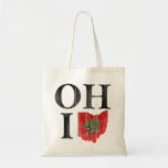 OH IO Typographic Ohio Vintage Red Buckeye Nut Tote Bag