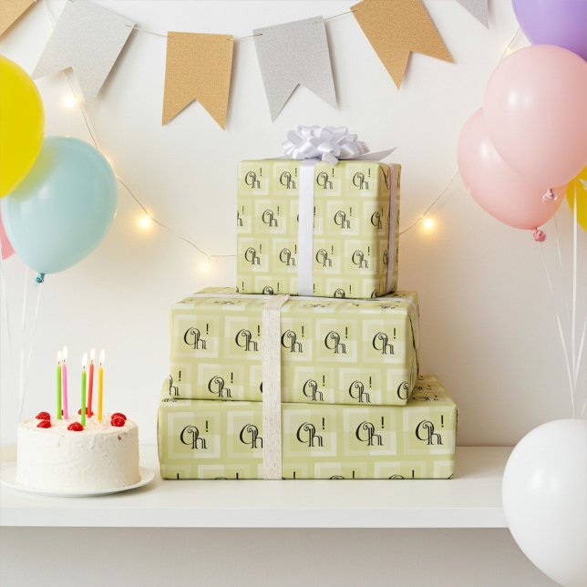 Oh! It's a Fun Surprise Birthday! Modern Artwork Wrapping Paper (Creator Uploaded)