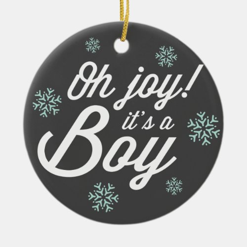Oh Joy Its A Boy Photo Holiday Birth Announcement Ceramic Ornament