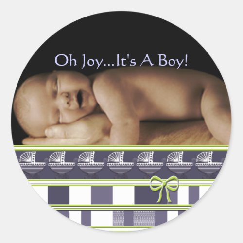 OH Joy Its A Boy Stickers Your baby photo