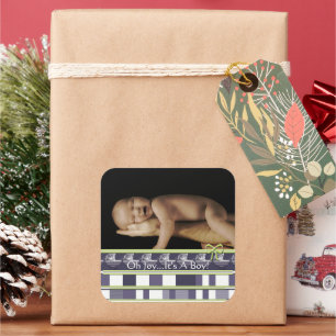 OH Joy... It's A Boy! Stickers Your baby photo