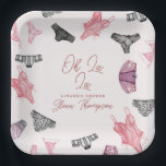 Oh La La Blush Lingerie Blush Bridal Shower Paper Plates<br><div class="desc">Add the final touch to your bridal shower. A fresh fun design featuring a delicate lingerie illustration pattern. with a header that reads OH LA LA, makes it great for a shower during February for valentines day or rally any time of the year you want to throw a sexy shower....</div>