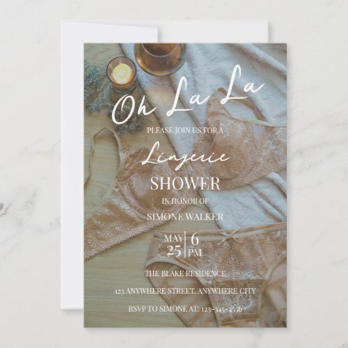 Oh La La Boho Lingerie Bridal Shower Invitation