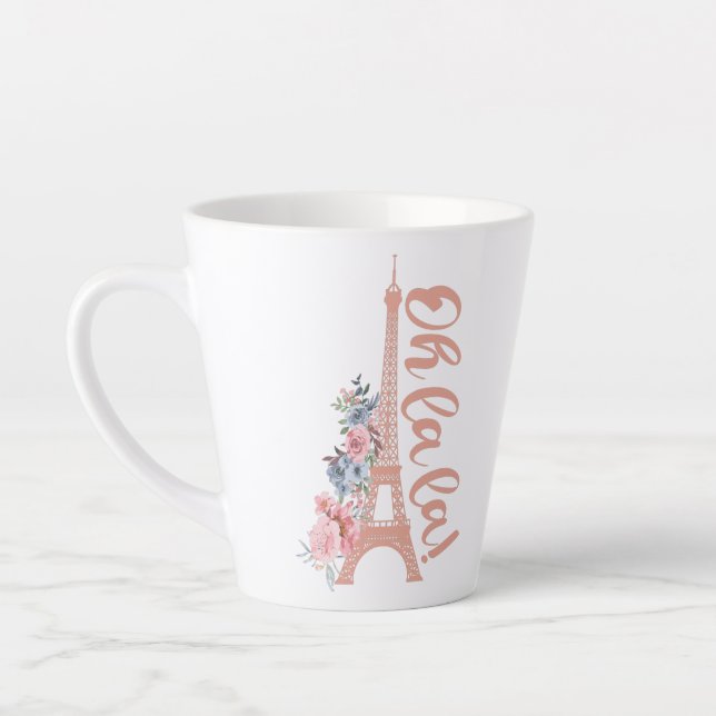 Oh La La - Eiffel Tower Paris France Latte Mug (Left)