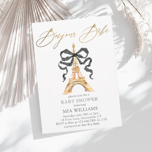 Oh La La! Gold French Paris Baby Shower Invitation