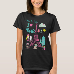 Oh la la I love Paris Eiffel tower French Traditio T-Shirt