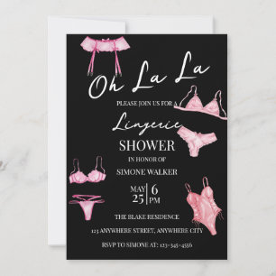 Oh La La Lingerie Bridal Shower Invitation