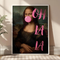 OH LA LA Mona Lisa Altered Vintage Art Maximalist