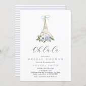 Oh là là Paris French Blue Eiffel Bridal Shower Invitation (Front/Back)