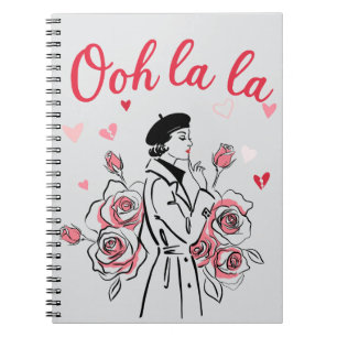 Oh La La Paris Girl – Romantic French Aesthetic Notebook