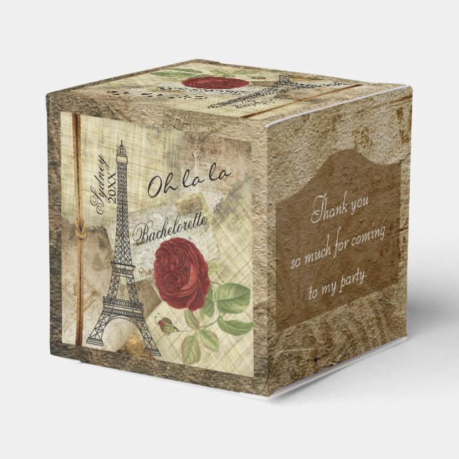 Oh la la - Paris Styled - Thank You Favor Boxes (Back Side)