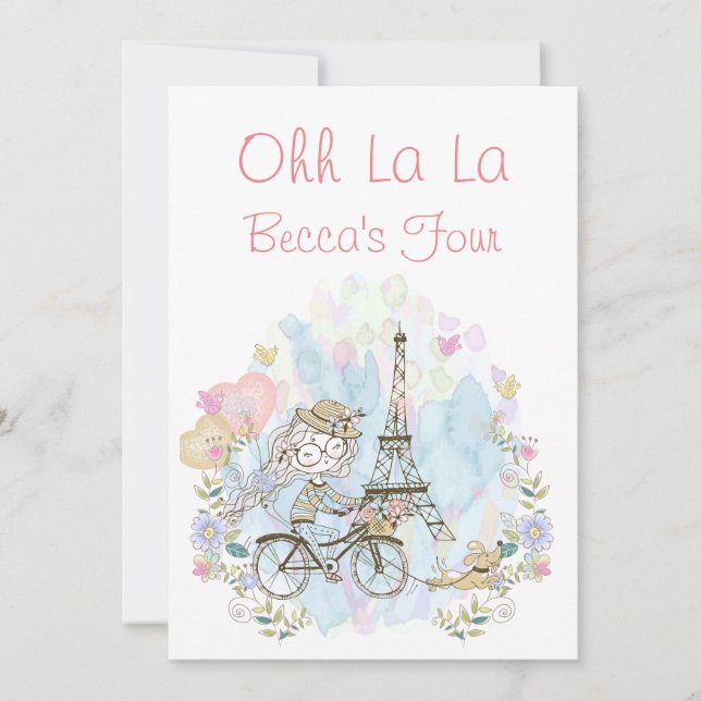 Oh La La Parisian   Invitation (Front)