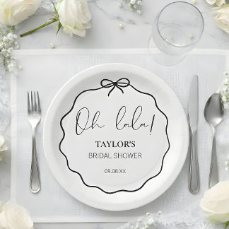 Oh Lala! | Modern Minimalist Bridal Shower  Paper Plates