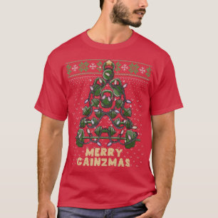 Oh Liftmas Tree Kettlebell Gym Ugly Christmas Swea T-Shirt