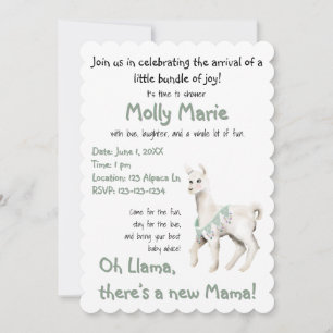 Oh llama Mama Baby Shower Invitation