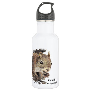 Oh look... a squirrel! Attention Humor Water Bottle