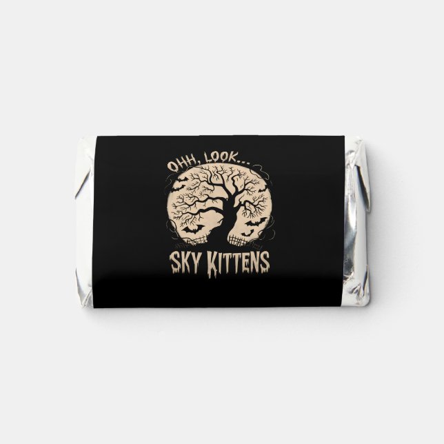 Oh Look Sky Kittens Halloween Funny Bats Lover Hershey's Miniatures (Front)
