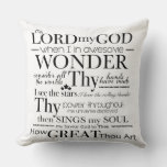 Oh Lord My God How Great Thou Art Word Art Throw Pillow at Zazzle
