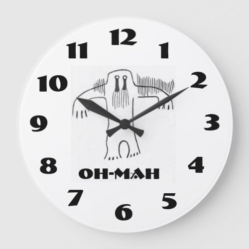 Oh_Mah is a native american word for Bigfoot Large Clock